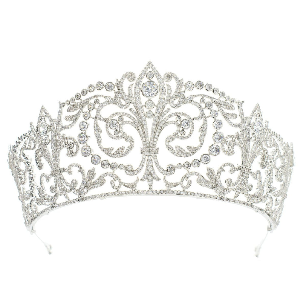 Cubic zircon wedding  bridal royal tiara diadem crown  CH10329 - sepbridals