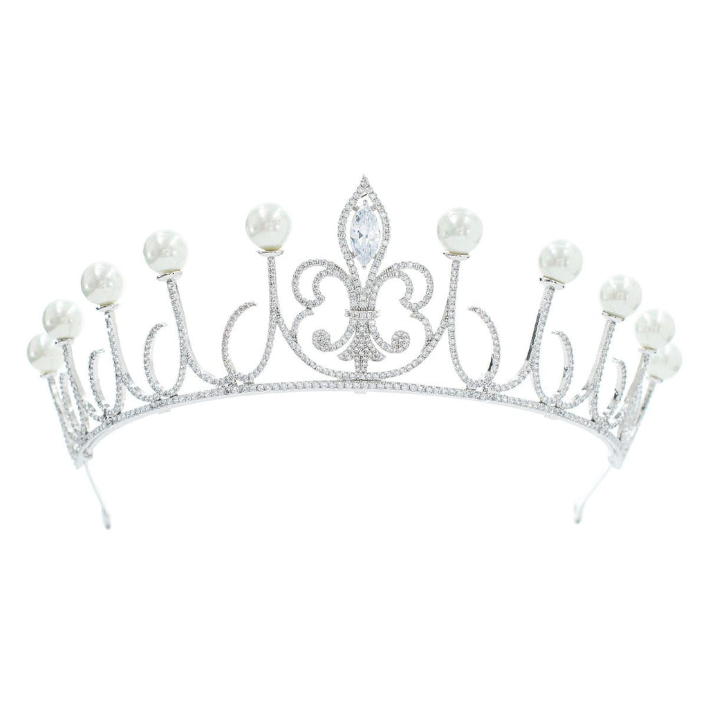Cubic zircon wedding  bridal royal tiara diadem crown  CH10326 - sepbridals