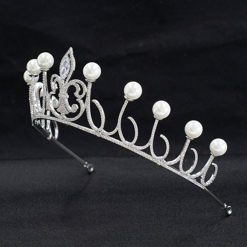 Cubic zircon wedding  bridal royal tiara diadem crown  CH10326 - sepbridals