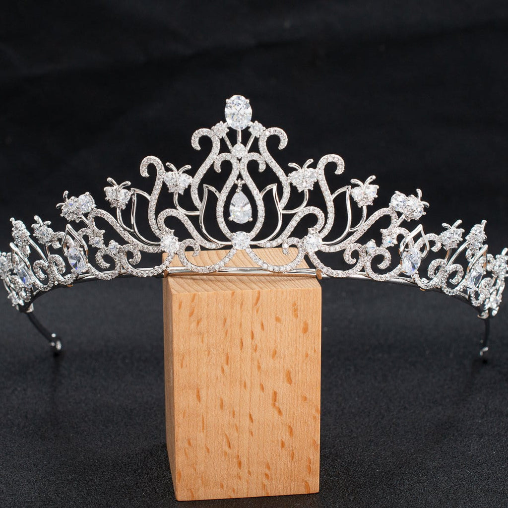 Cubic zircon wedding  bridal royal tiara diadem crown  CH10328 - sepbridals