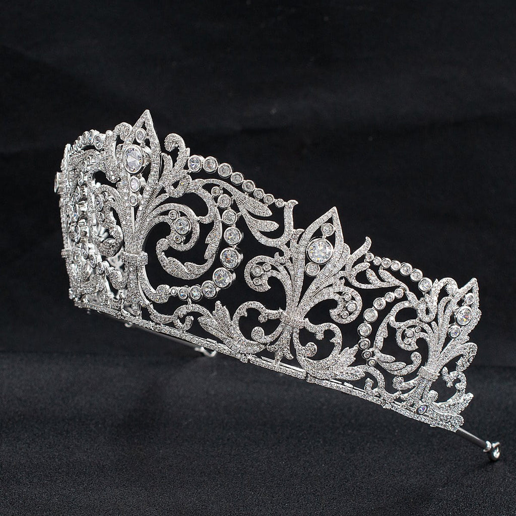 Cubic zircon wedding  bridal royal tiara diadem crown  CH10329 - sepbridals