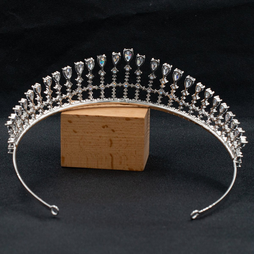 Cubic zircon wedding  bridal royal tiara diadem crown  CH10330 - sepbridals