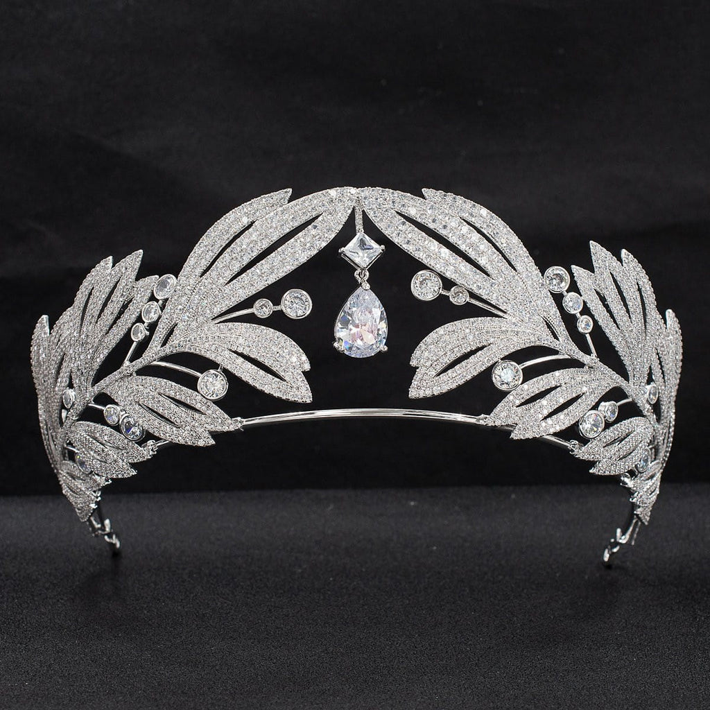 Cubic zircon wedding  bridal royal tiara diadem crown  CH10333 - sepbridals