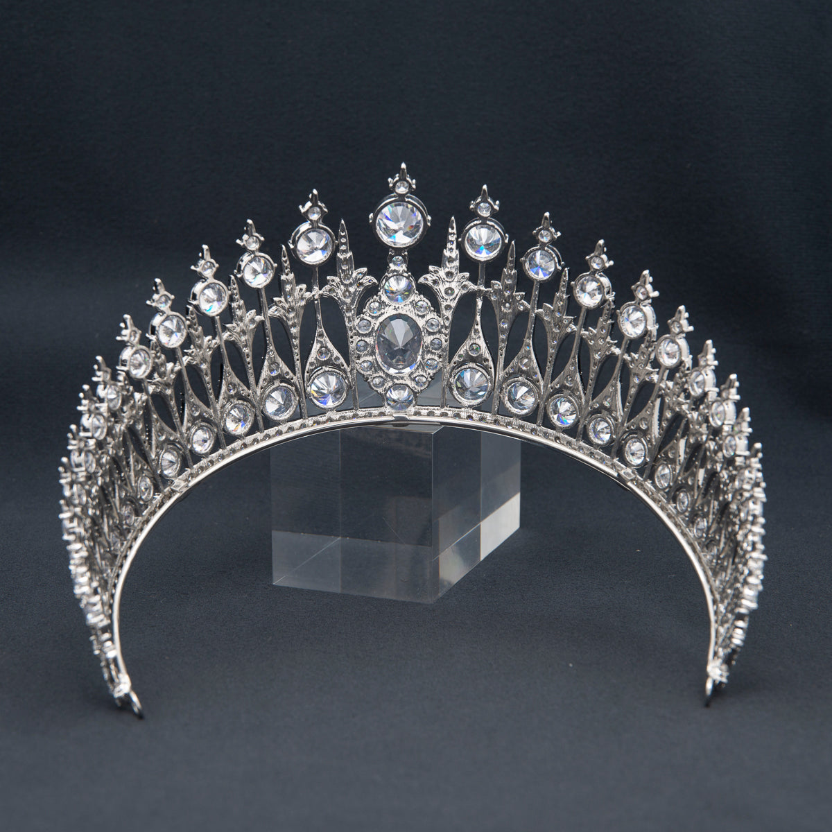 8cm Zirconia Dutch Sapphire Replica Tiara for Wedding,Crystal