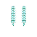 Orecchini di lusso in zircone cubico CZ, catene in stile regalo di nozze per feste di compleanno, nuovi gioielli CE11152 - Verde