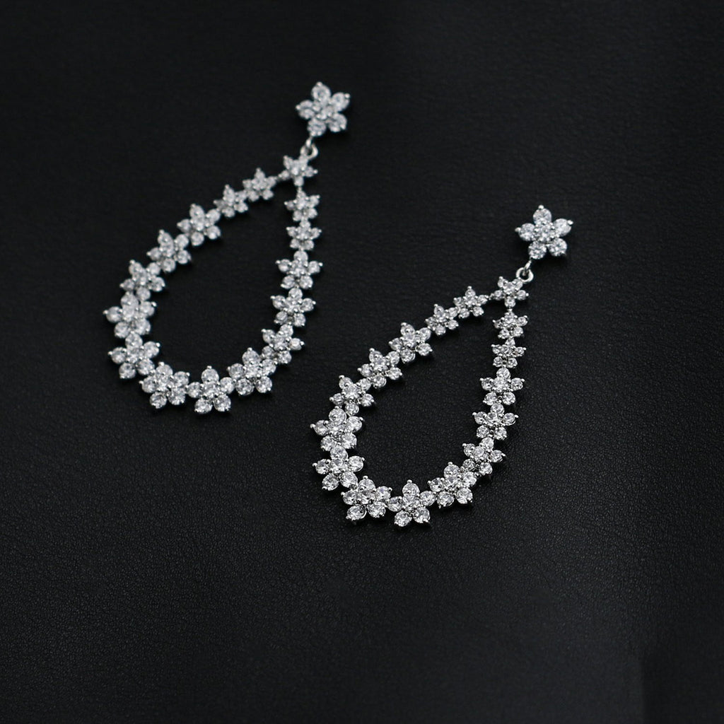 Cubic Zircon CZ Copper Wedding Dangle Wedding Earring  CE10290 - sepbridals