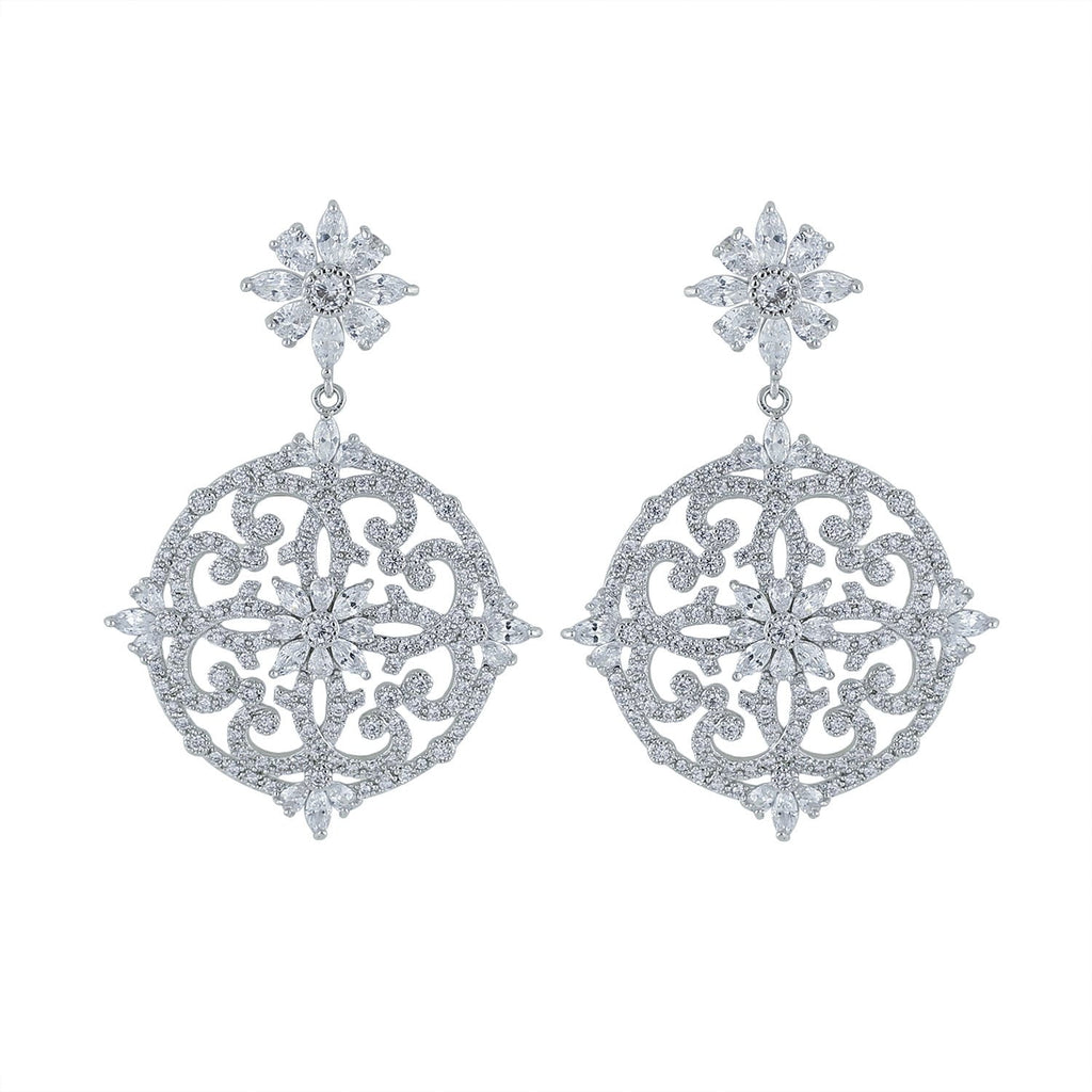 Cubic Zircon CZ Copper Wedding Dangle Wedding Earring  CE10662 - sepbridals