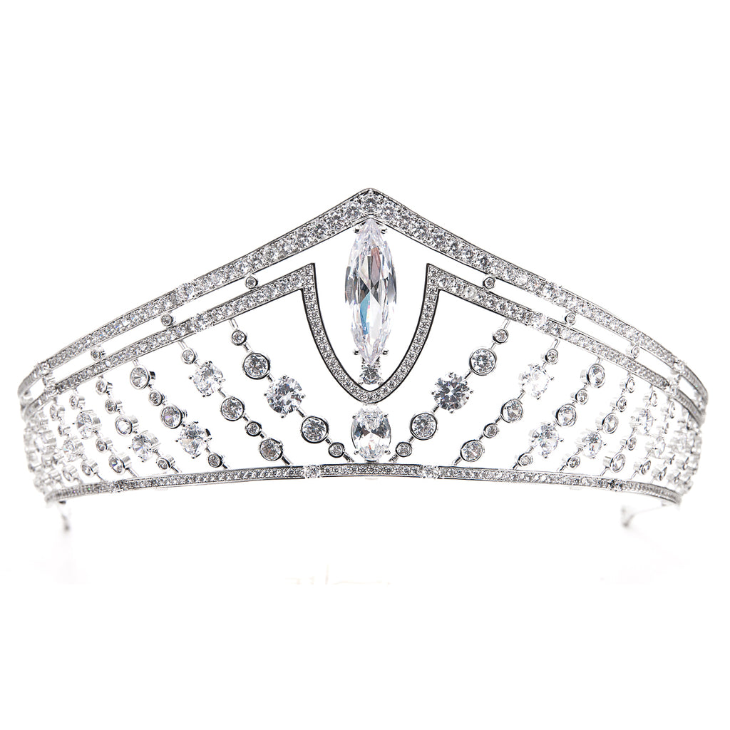 Cubic zircon wedding  bridal royal tiara diadem crown CH10221 - sepbridals