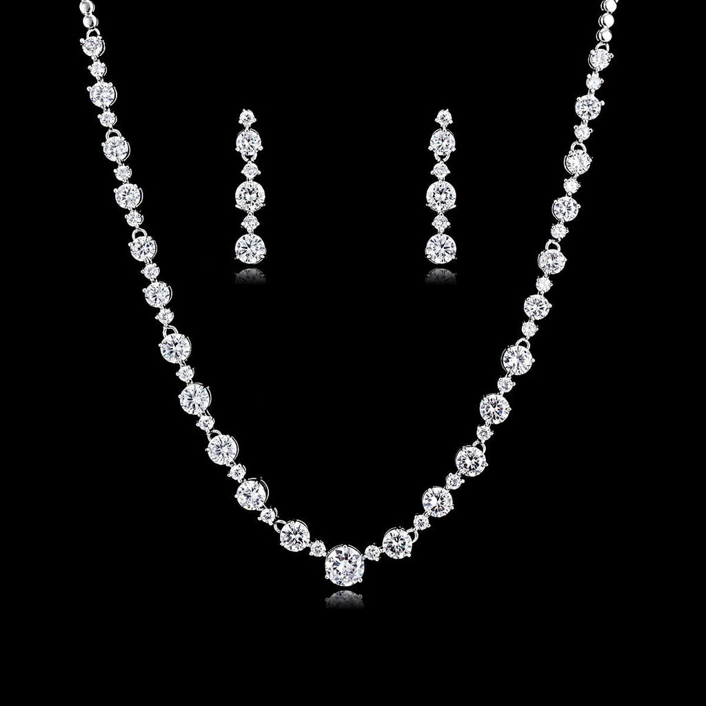 Cubic  zirconia bride wedding necklace earring sets CN10155 - sepbridals