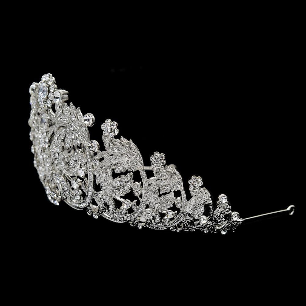 Austrian crystals wedding bridal royal leaves tiara diadem JHA8318 - sepbridals