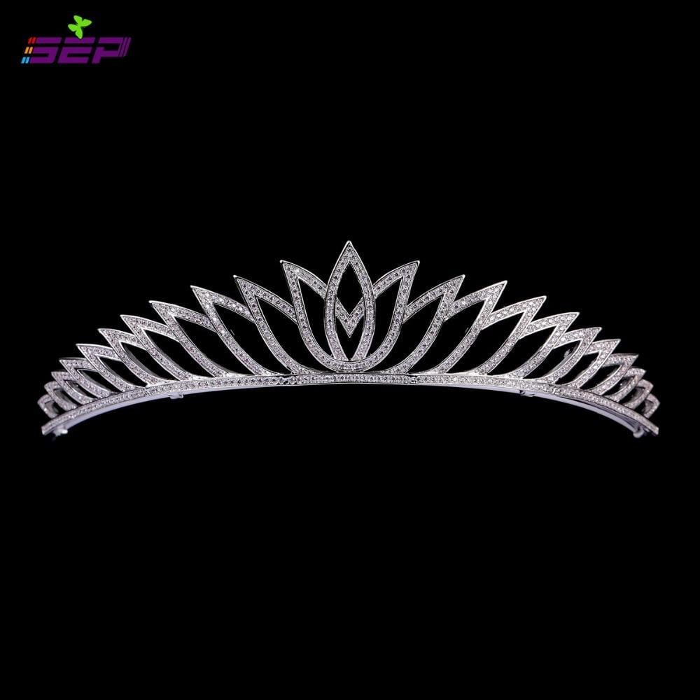 Cubic zircon wedding  bridal royal tiara diadem crown TR15029 - sepbridals