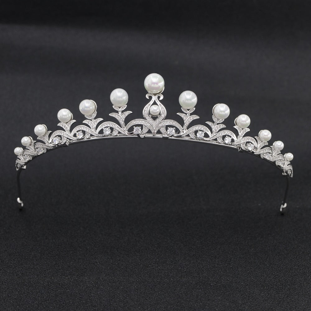 Cubic zircon wedding  bridal royal tiara diadem crown CH10046 - sepbridals