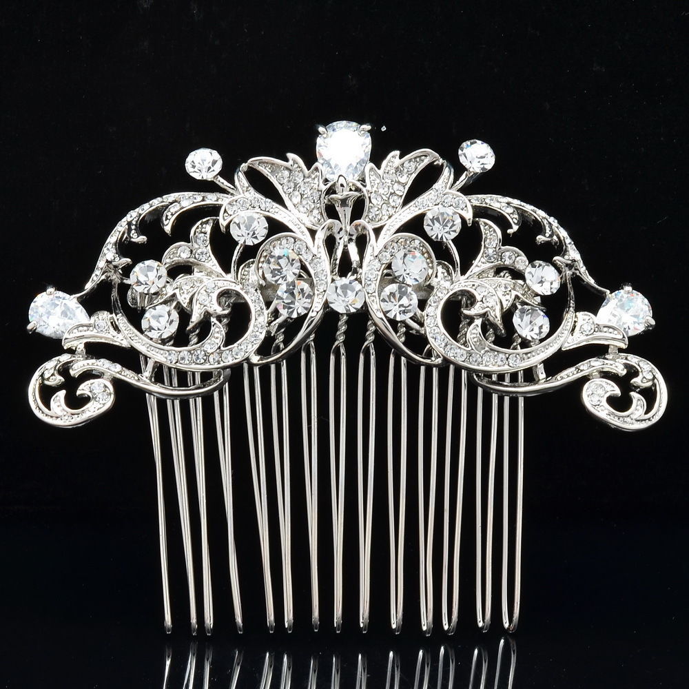 Rhinestone Crystal Drop Zircon Bridal Wedding Hair Side Comb  Wedding Hair CO2253R - sepbridals