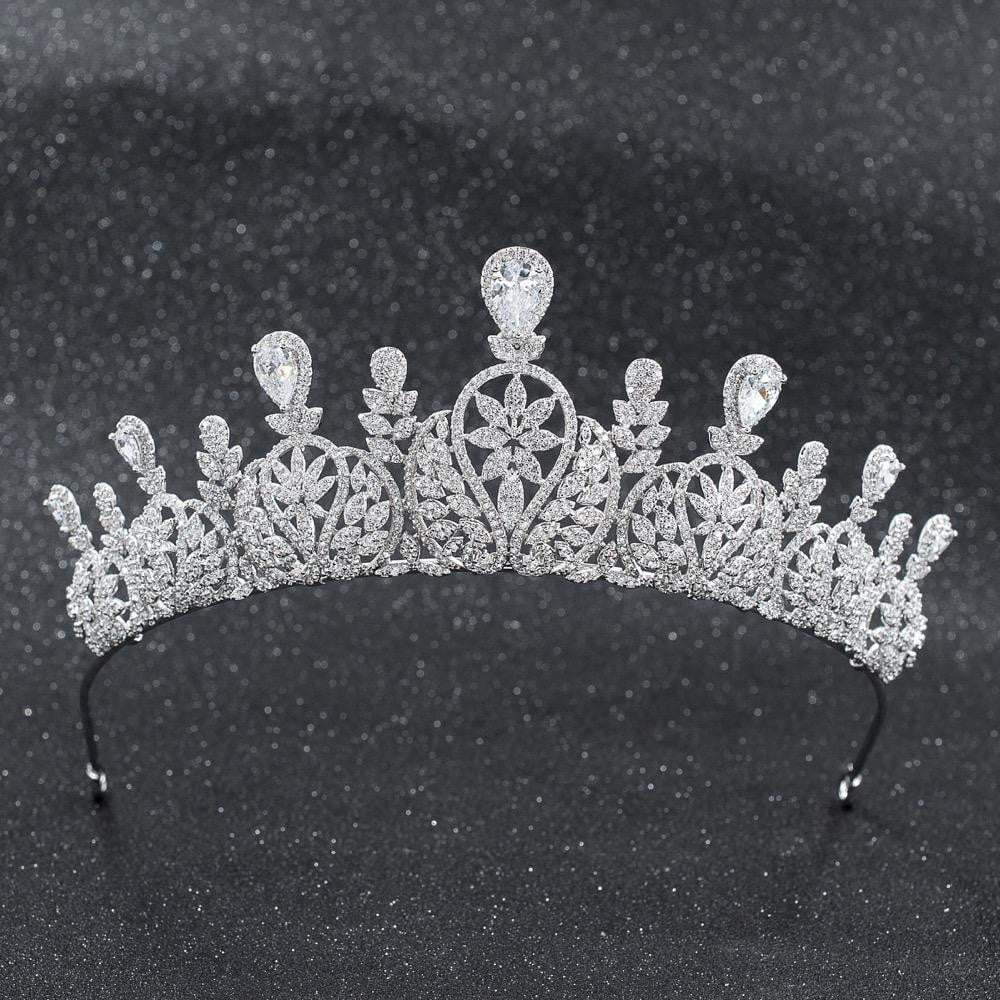 Cubic zircon wedding  bridal royal tiara diadem crown CH10063 - sepbridals