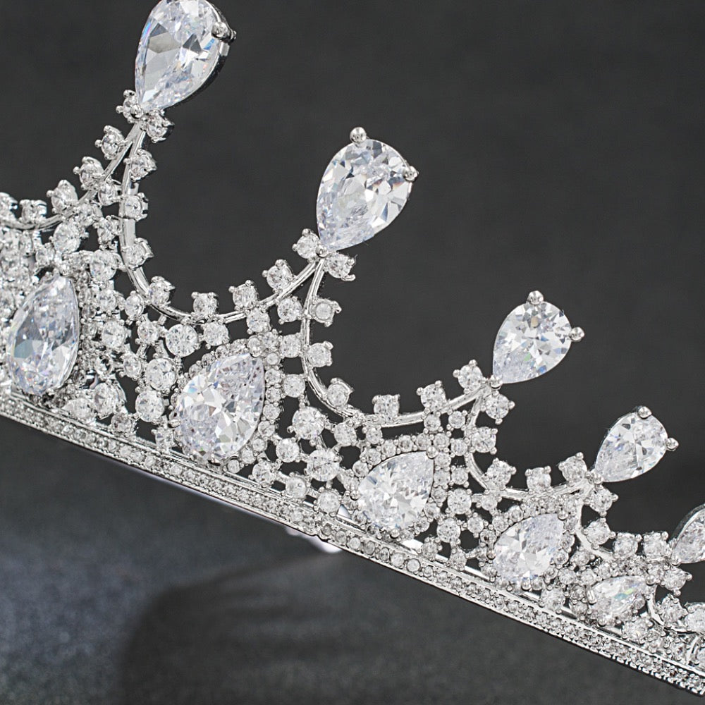 Cubic zircon wedding bridal tiara diadem hair jewelry HG180 - sepbridals