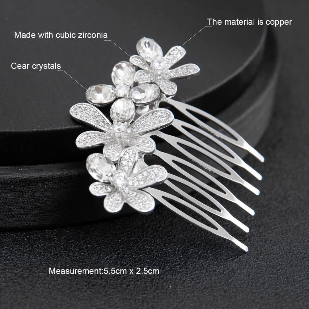 Crystals Cubic Zircon Bridal Wedding Hair Comb  Hair Accessories  TFC289 - sepbridals
