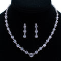 Zirconia cúbica novia boda collar pendiente conjunto de alta calidad N0052Y