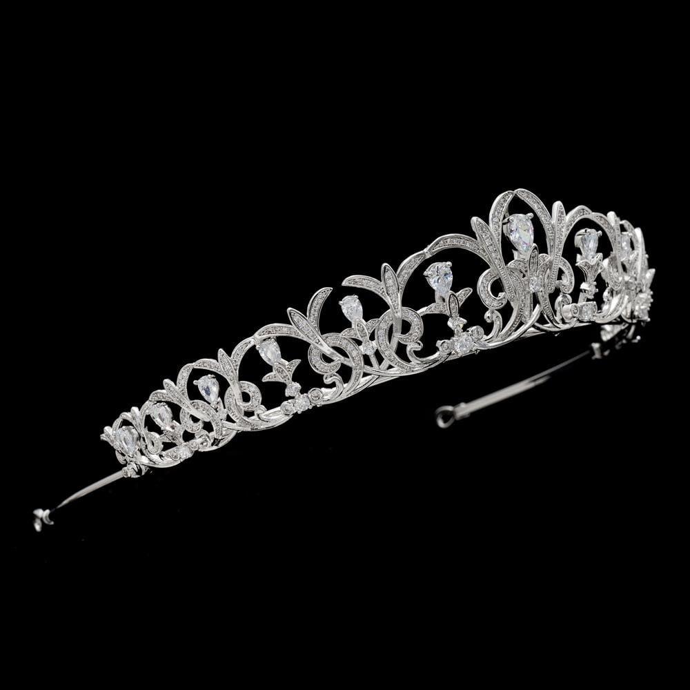 Cubic zirconia tiara diadem for wedding bridal hair jewelry CH10120 - sepbridals