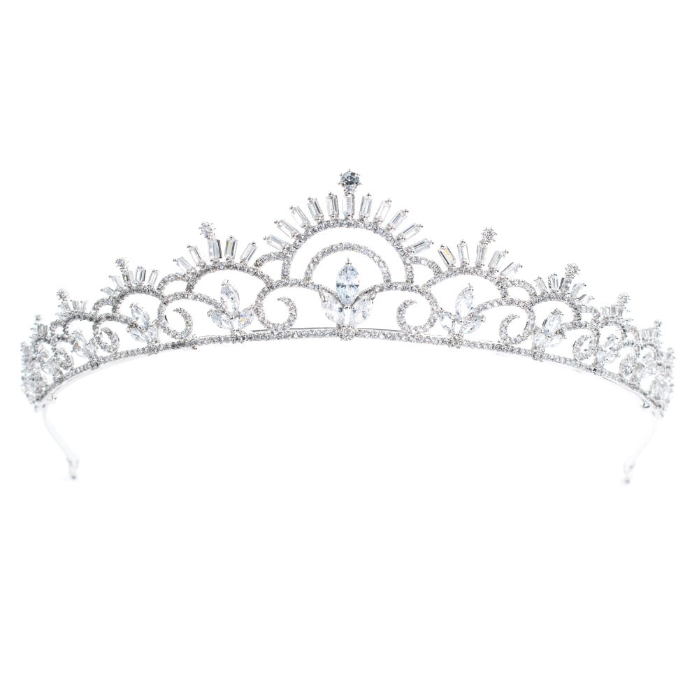 Cubic zircon wedding  bridal royal tiara diadem crown CH10125 - sepbridals
