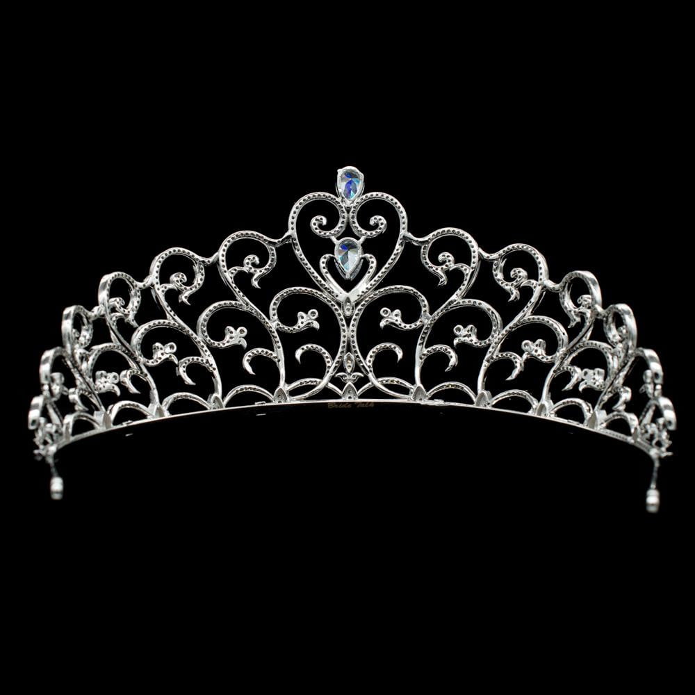 Crystals Full Cubic Zirconia Heart Bridal Wedding Tiara Crown TR15119 - sepbridals