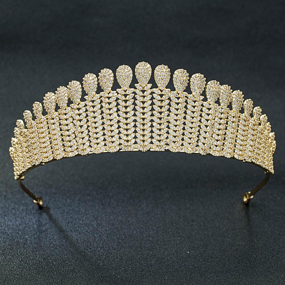 Cubic zirconia wedding bridal tiara diadem hair jewelry S16252 - sepbridals