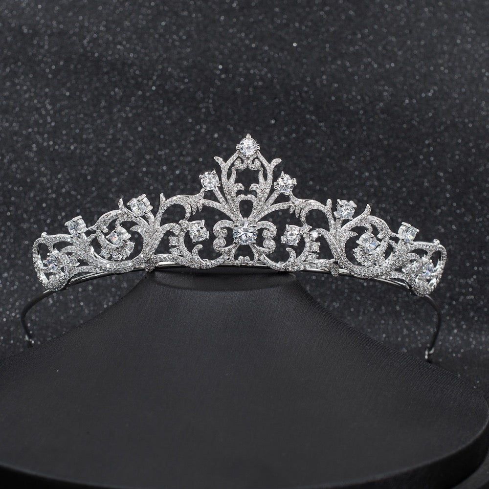 Cubic zircon wedding  bridal royal tiara diadem crown CH10256 - sepbridals