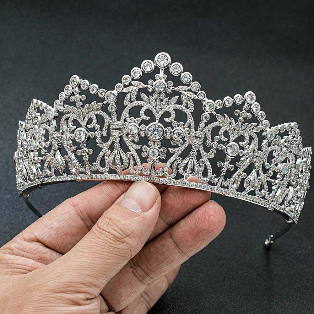 Cubic zircon wedding bridal tiara diadem hair jewelry S16439T1 - sepbridals