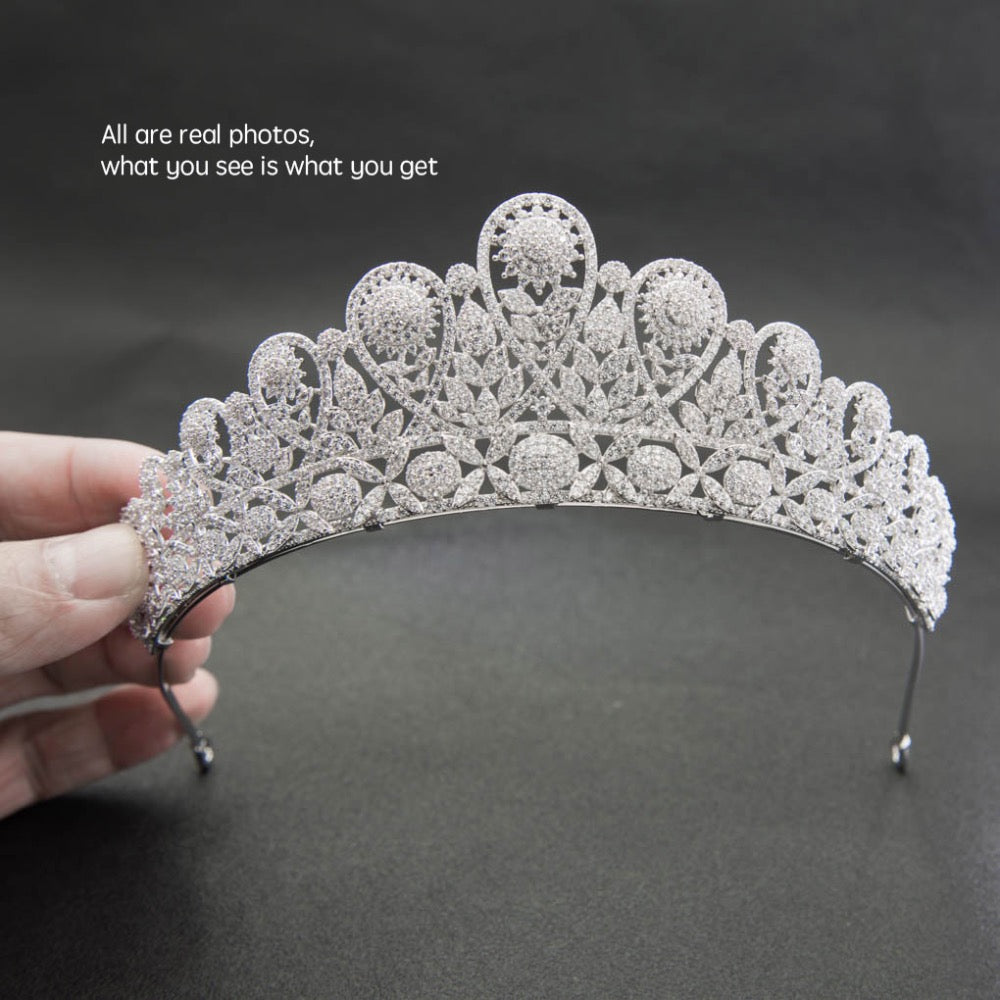 Cubic zircon wedding bridal tiara diadem hair jewelry S00037T1 - sepbridals