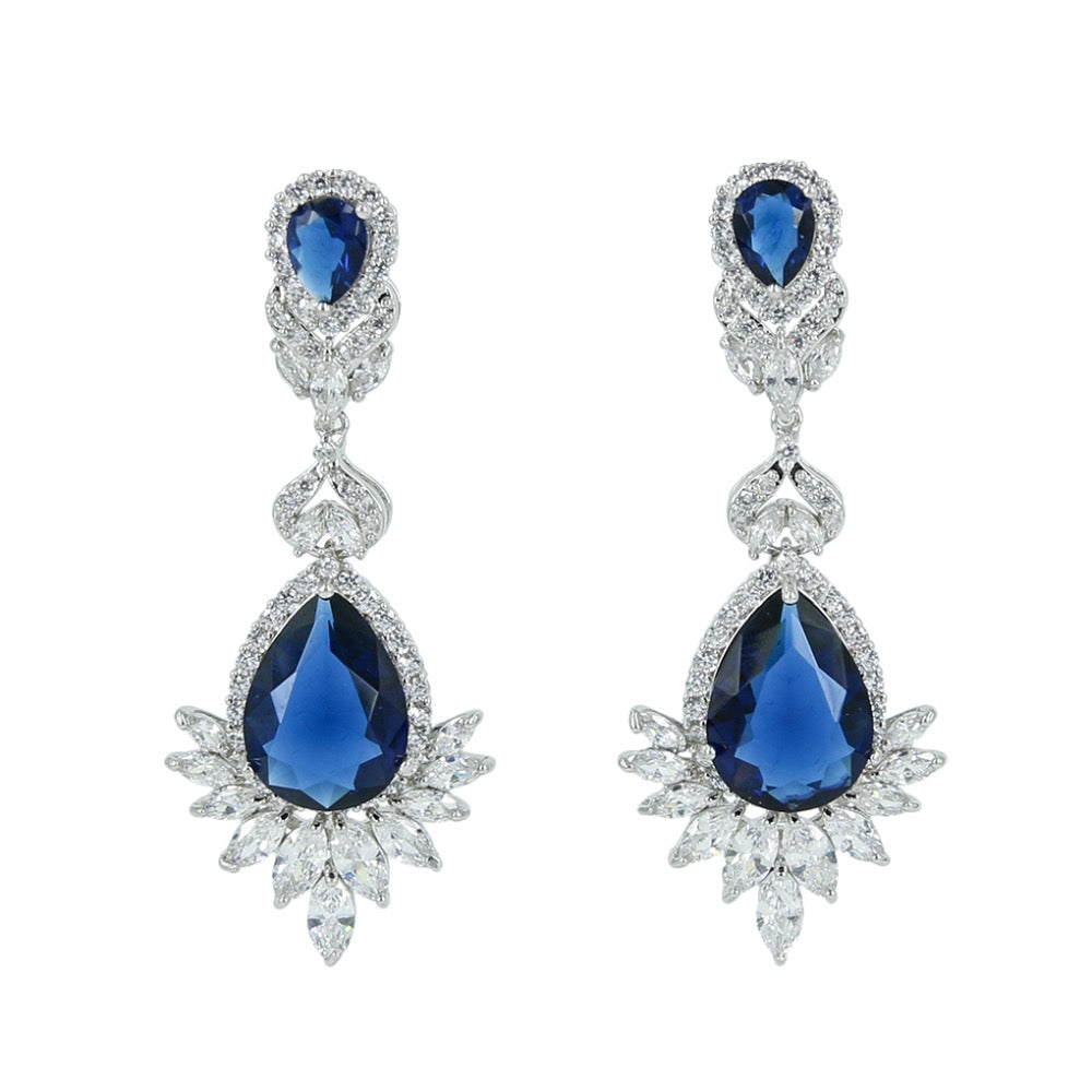 Cubic Zirconia Round Drop Dangle Earring  CE10046 - sepbridals