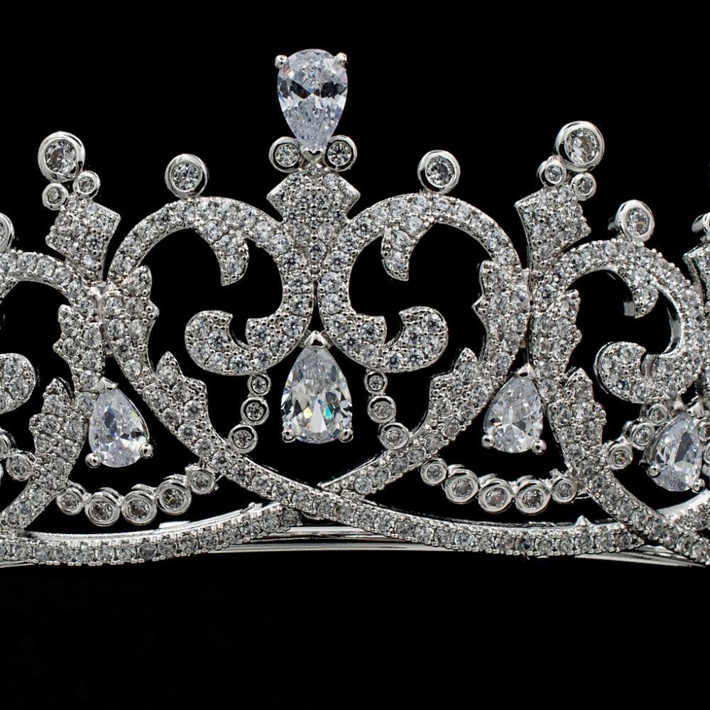 Cubic zircon wedding bridal tiara diadem hair jewelry S16417 - sepbridals