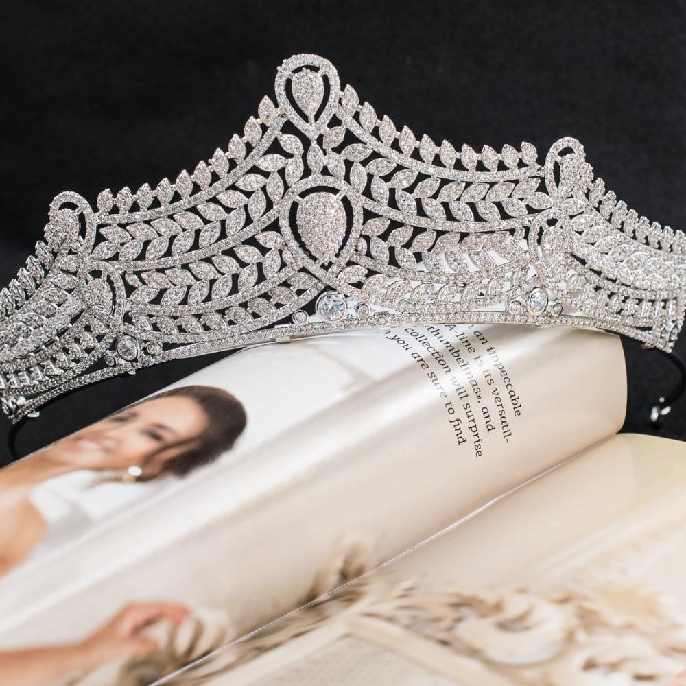 Cubic zirconia wedding bridal tiara diadem hair jewelry CH10122 - sepbridals
