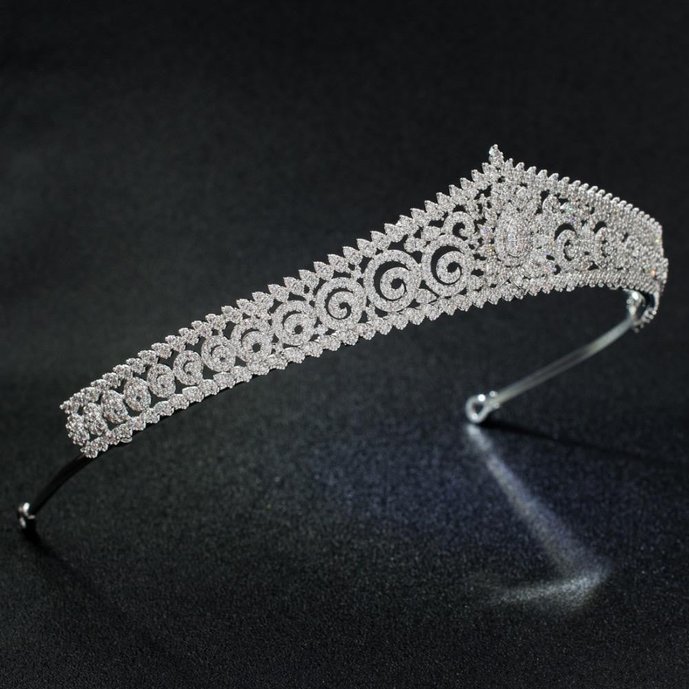 Cubic Zirconia Flower Tiara Crown Bride Wedding Hair Accessories S17803 - sepbridals