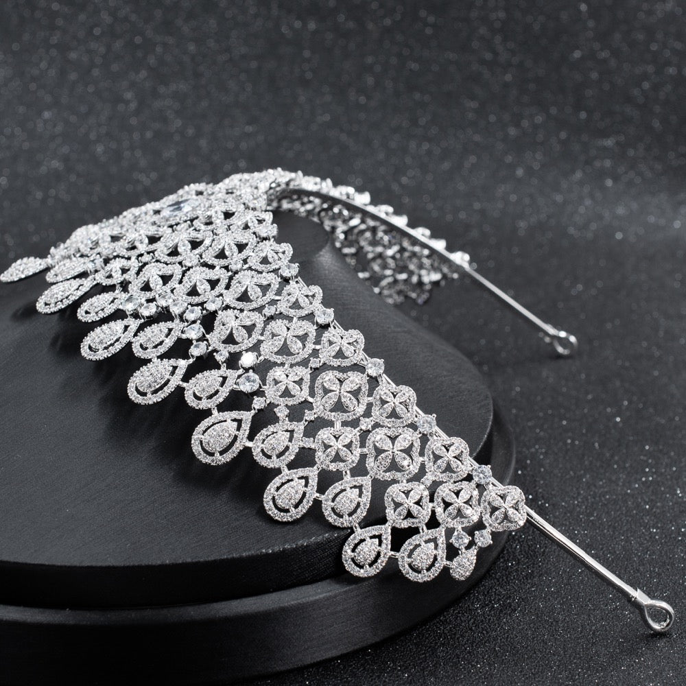 Cubic zircon wedding bridal tiara diadem hair jewelry CH10229 - sepbridals