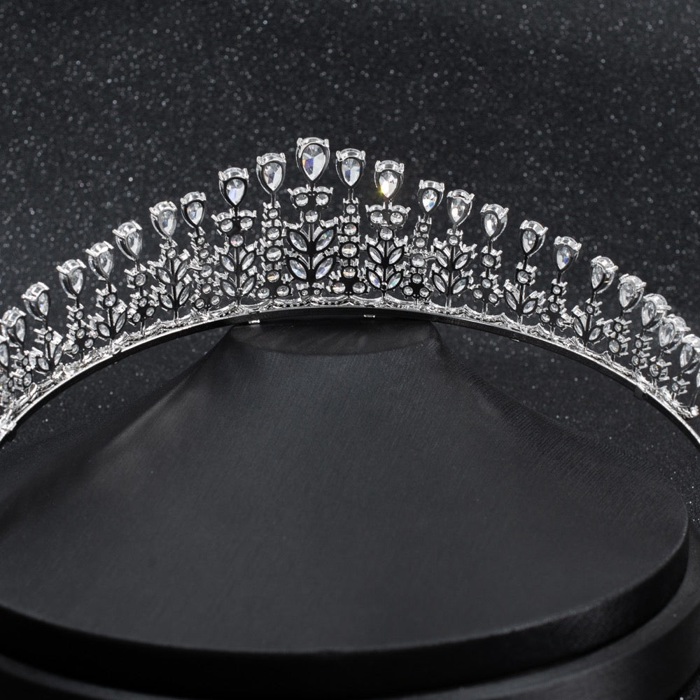 Cubic zircon wedding  bridal royal tiara diadem crown CH10255 - sepbridals