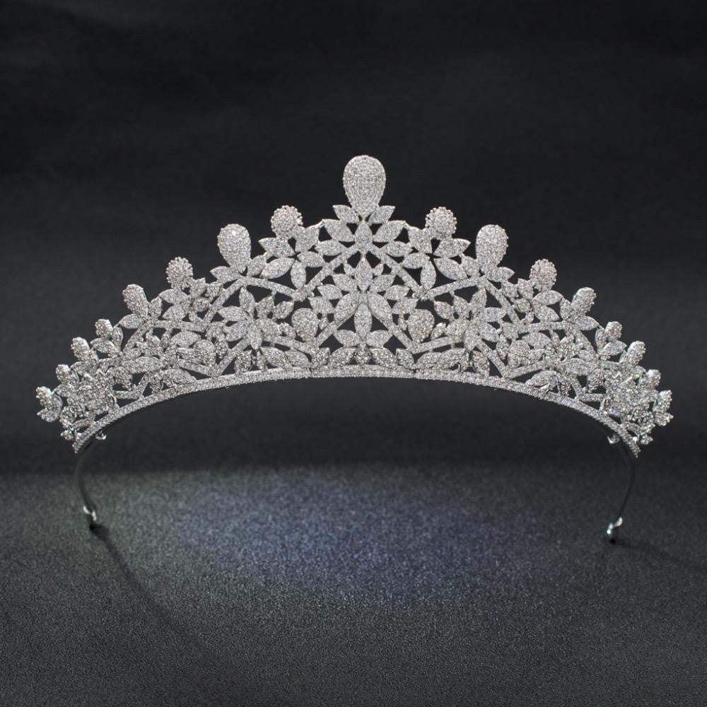 Cubic zirconia wedding  bridal royal tiara diadem crown S00015 - sepbridals