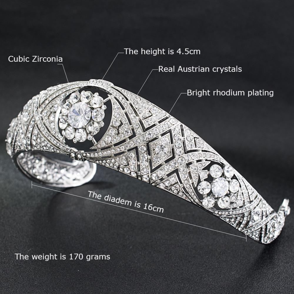 Cubic crystals wedding  bridal royal tiara diadem crown HG078 - sepbridals
