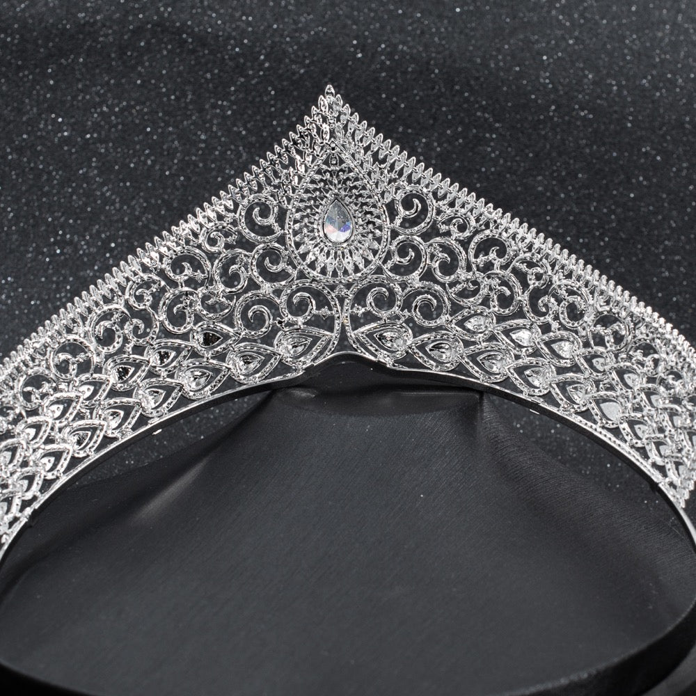 Cubic zircon wedding  bridal royal tiara diadem crown CH10227 - sepbridals