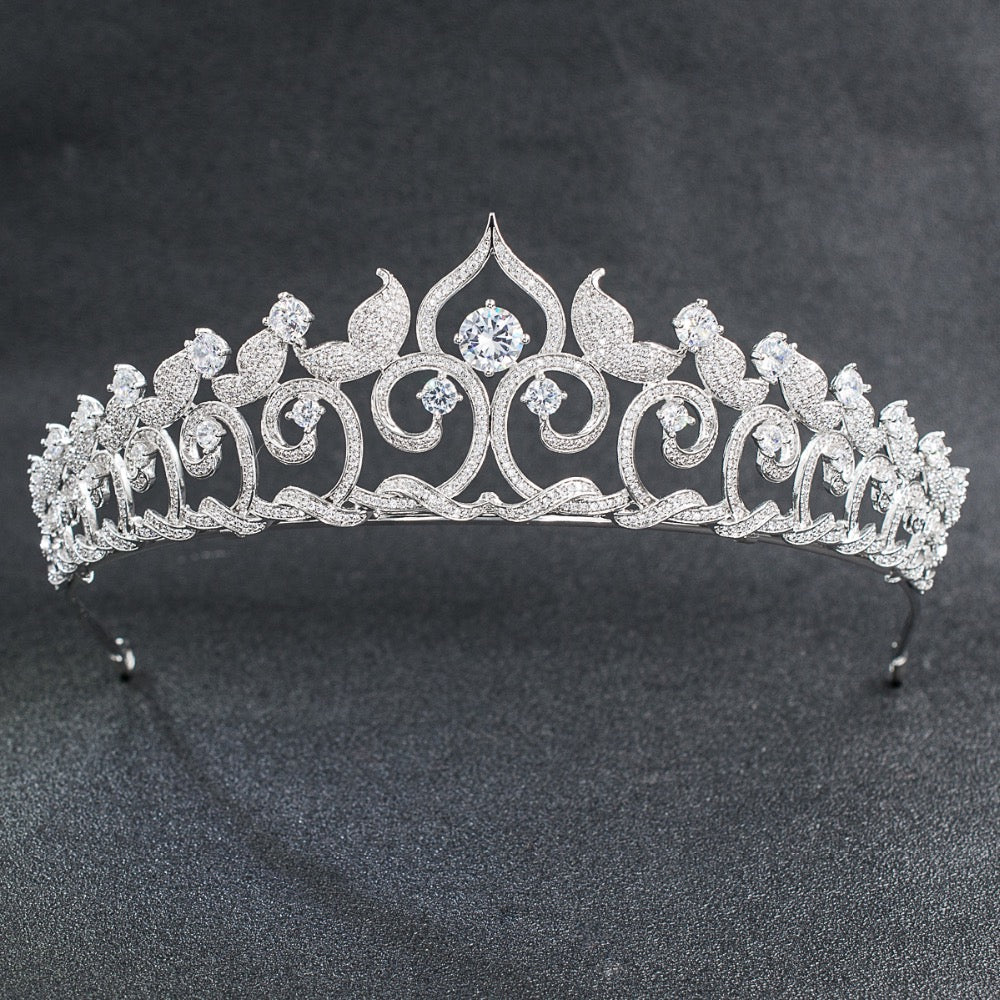 Cubic zircon wedding bridal tiara diadem hair jewelry CH10095 - sepbridals