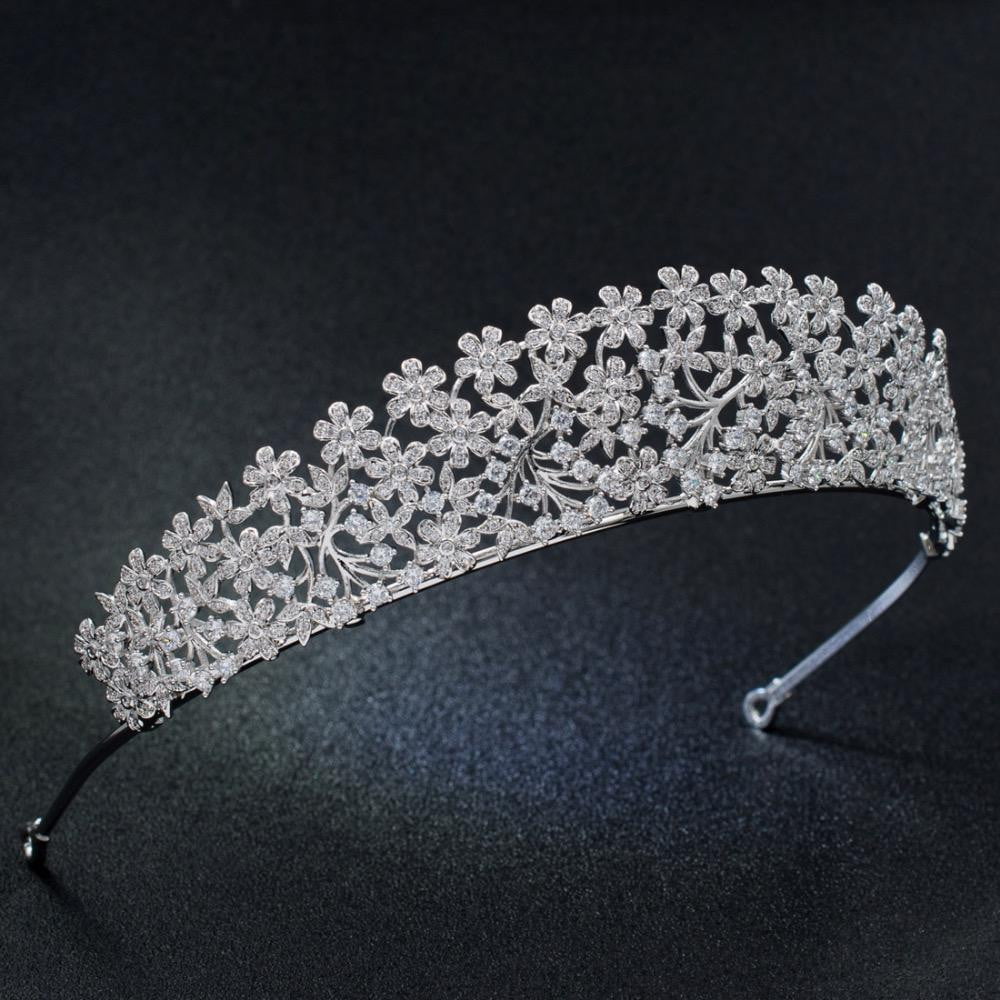 Cubic zircon wedding bridal tiara diadem hair jewelry S16438 - sepbridals
