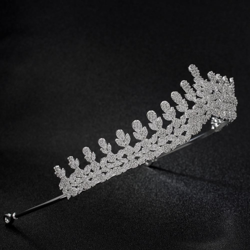 Cubic zircon wedding  bridal royal tiara diadem crown S16271 - sepbridals