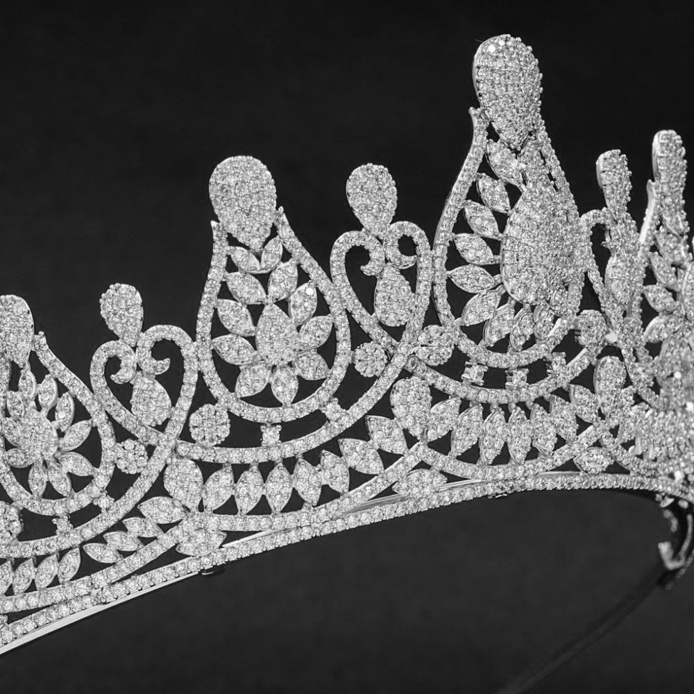 Cubic zirconia tiara for wedding, Crystals bride tiara diadem hair jewelry CH10150 - sepbridals