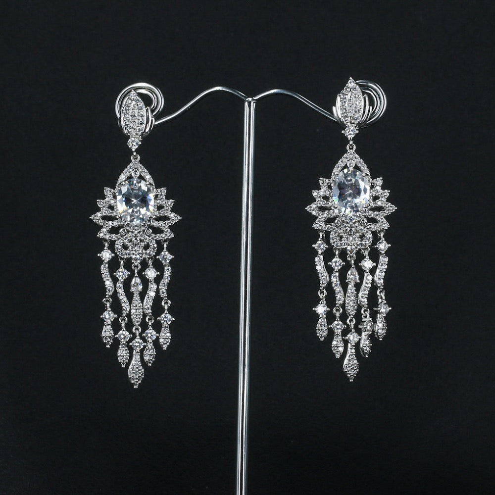 Cubic Zirconia Drop Dangle Bridal Wedding Earring Chandelier Earrings CE10196 - sepbridals