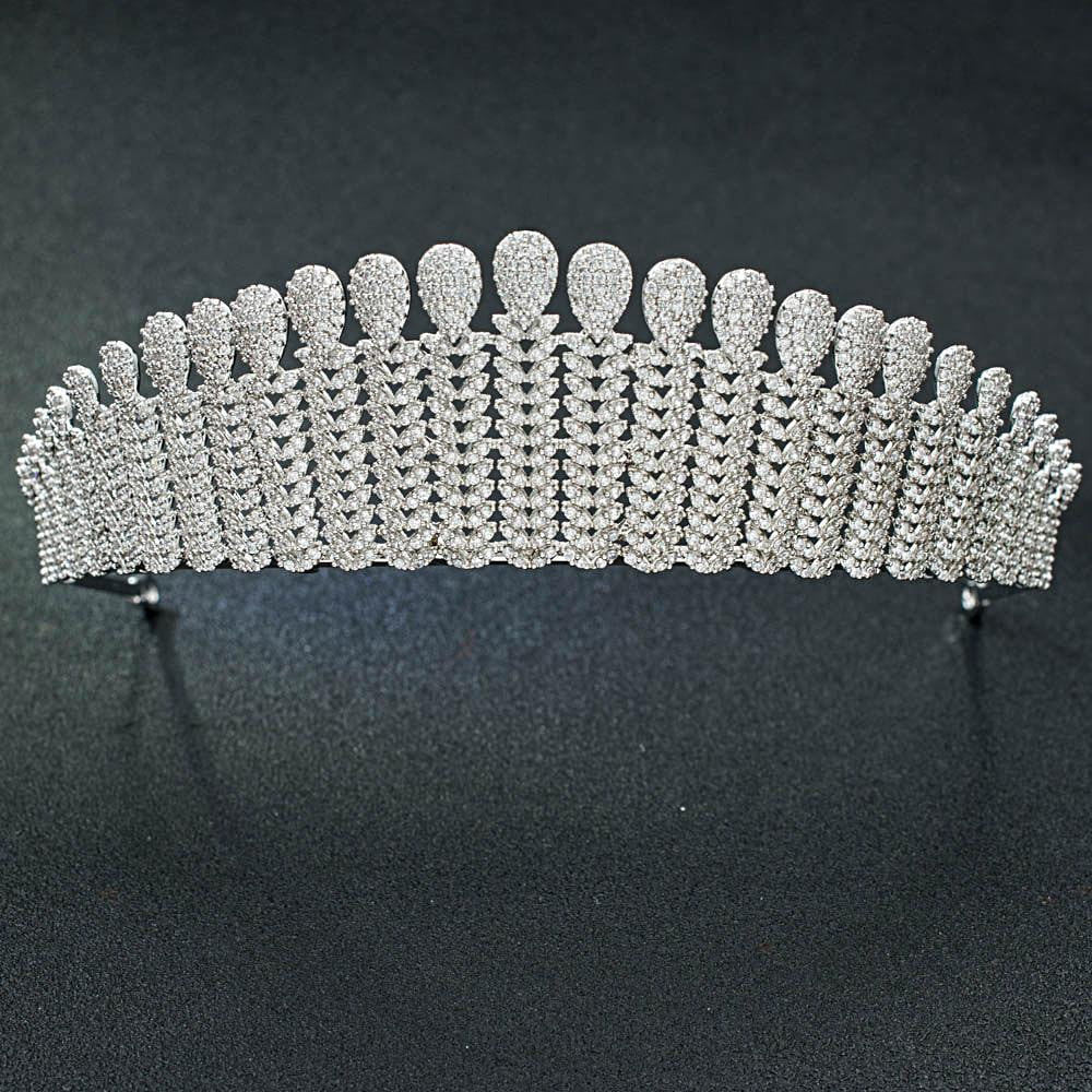Cubic zirconia wedding bridal tiara diadem hair jewelry S16252 - sepbridals