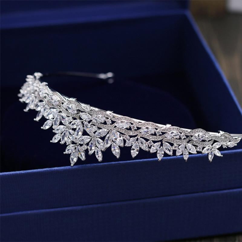 Classic Cubic Zirconia Royal Wedding Bridal Tiara Crown Hair Accessories HG1178 - sepbridals