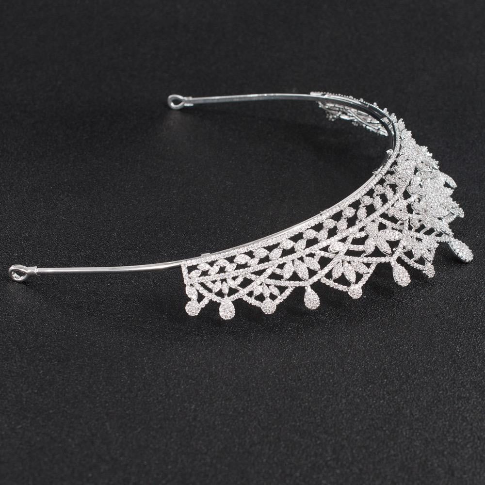 Cubic zirconia wedding bridal tiara diadem hair jewelry CH10129 - sepbridals