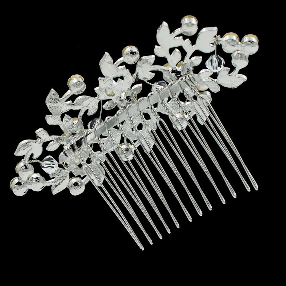 Crystals Rhinestone Imitation Pearls Hair Side Comb COFA5052 - sepbridals