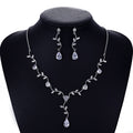 CZ Necklace & Earring Set for Wedding - Bridal Wedding Jewelry Set - CN10029