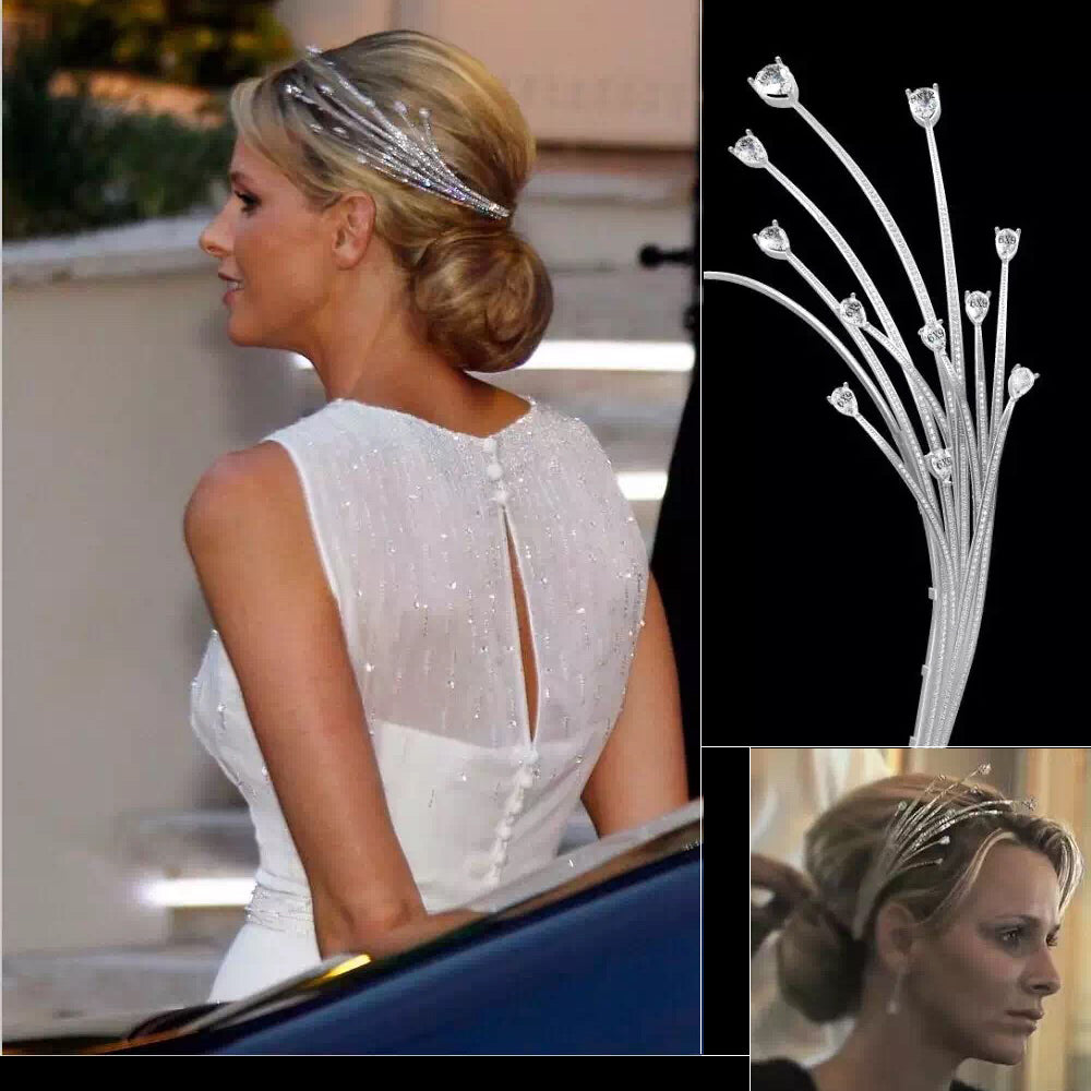 Cubic zircon wedding bridal tiara diadem hair jewelry TR15088 - sepbridals