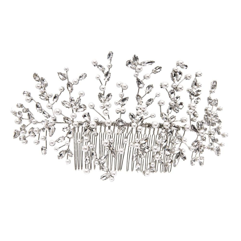 Classic Pearls Crystals Rhinestone Big Bridal Wedding Headbands Hair Combs 0621RP - sepbridals