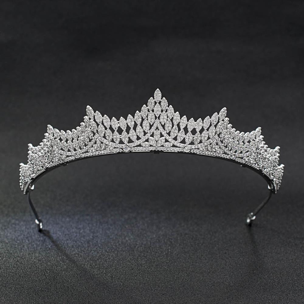 Cubic zircon wedding  bridal royal tiara diadem crown CH10039 - sepbridals